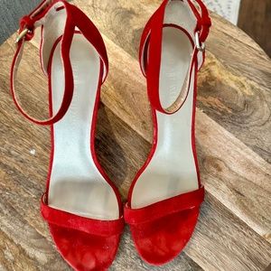 Red Block Heel Stuart Weitzman